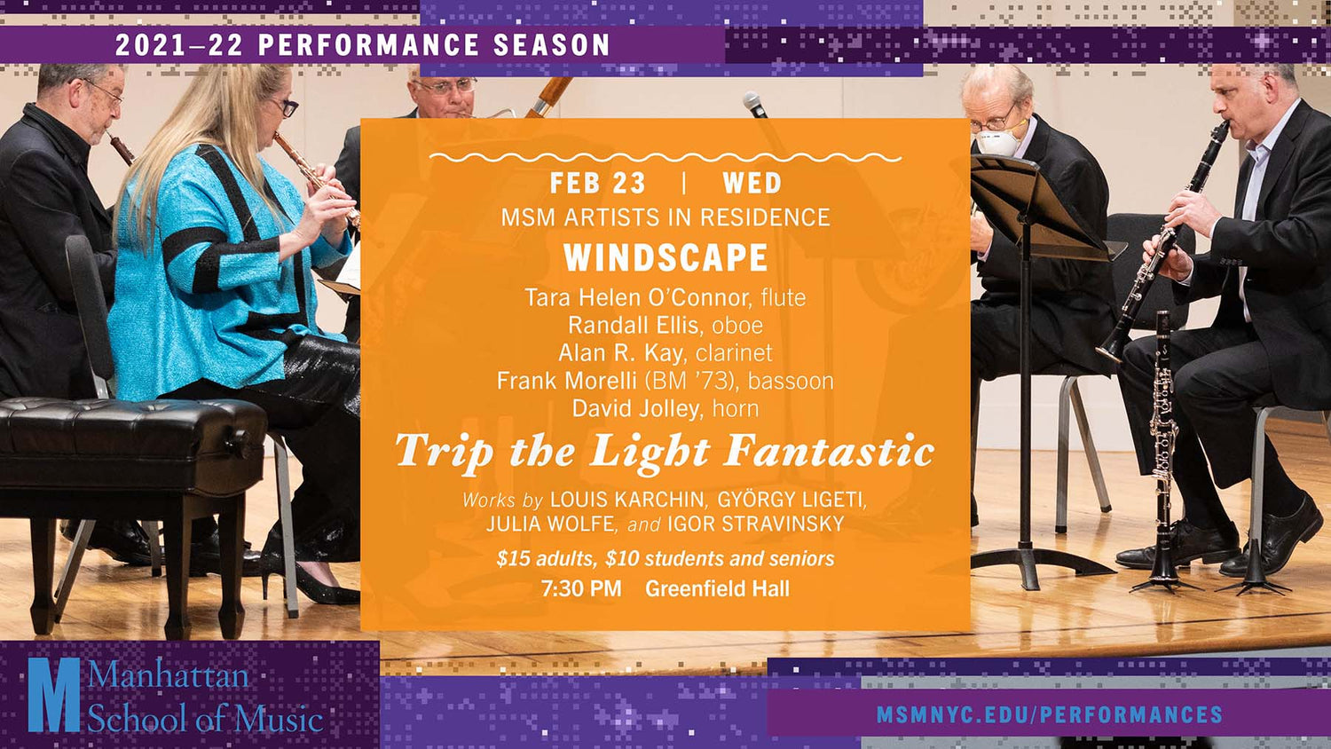 Louis Karchin's Quintet for Winds, world premiere with Windscape, Feb. 23
