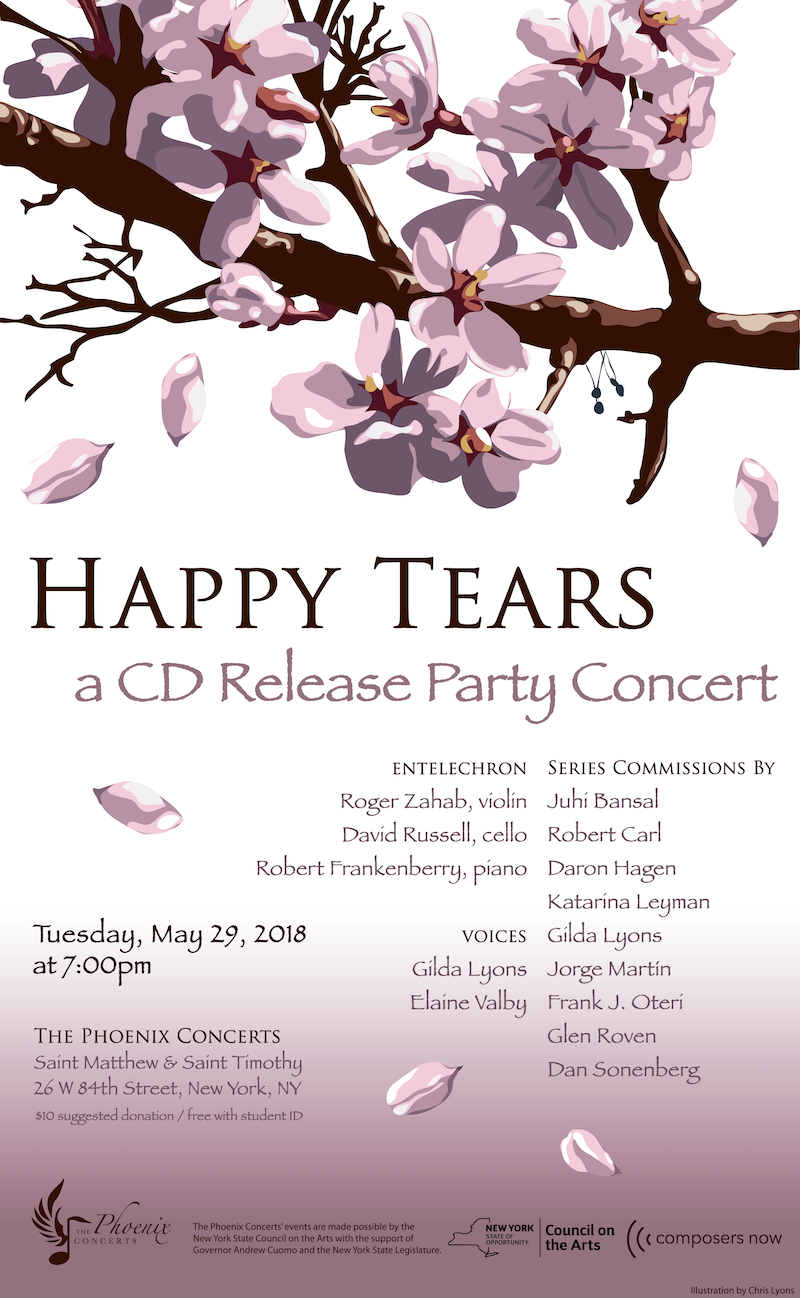 Concert/CD release party for Roven Records Folk Tune Project, with music of Robert Carl, Frank J. Oteri, Gilda Lyons, and more, May 29