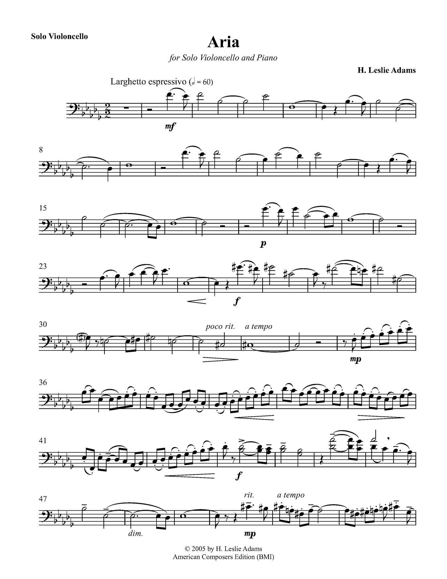 Aria for Cello and Piano