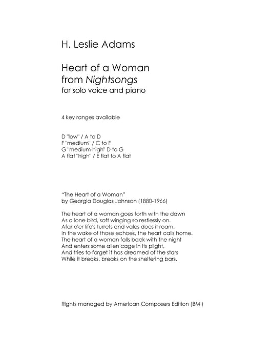 NIGHTSONGS: Heart of a Woman