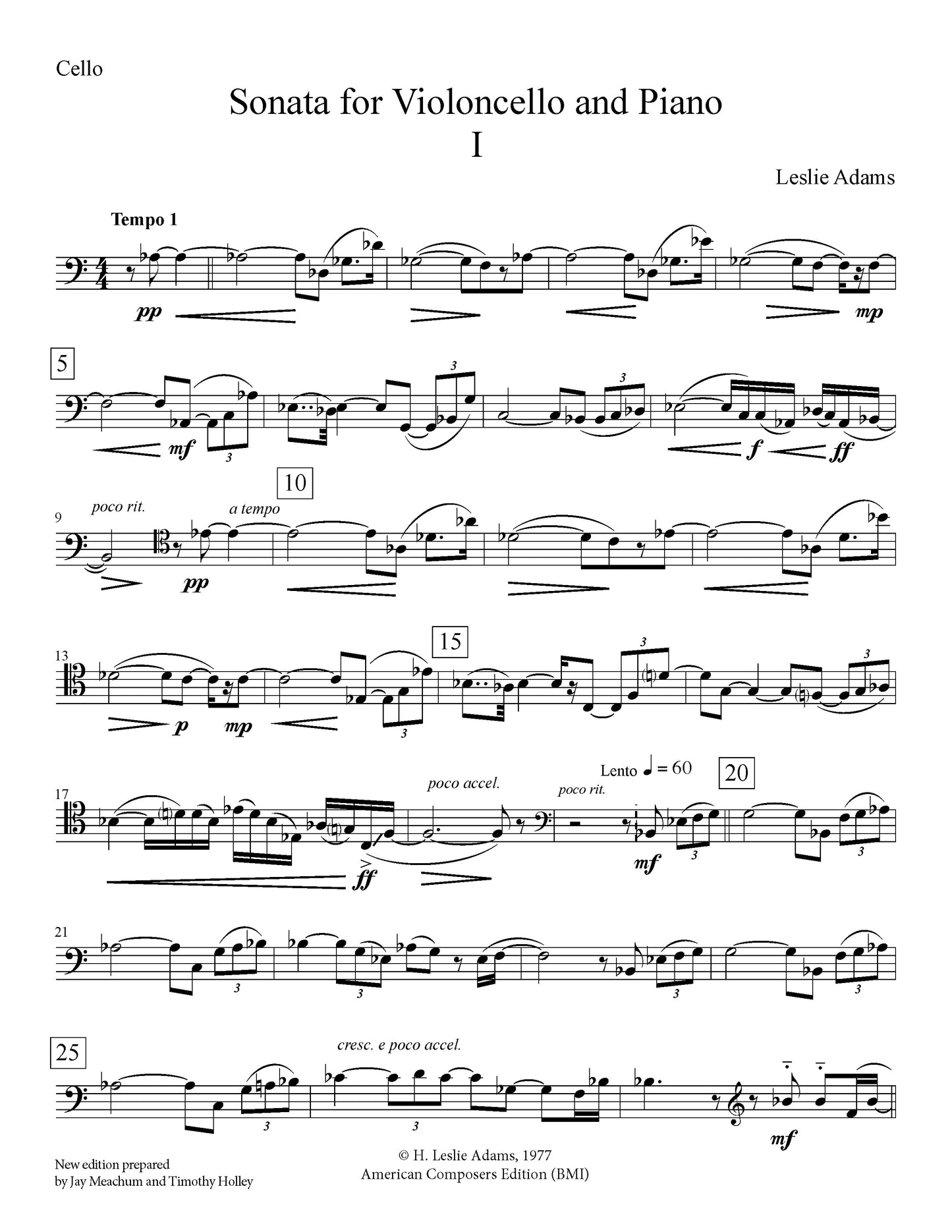 SONATA for Cello and Piano