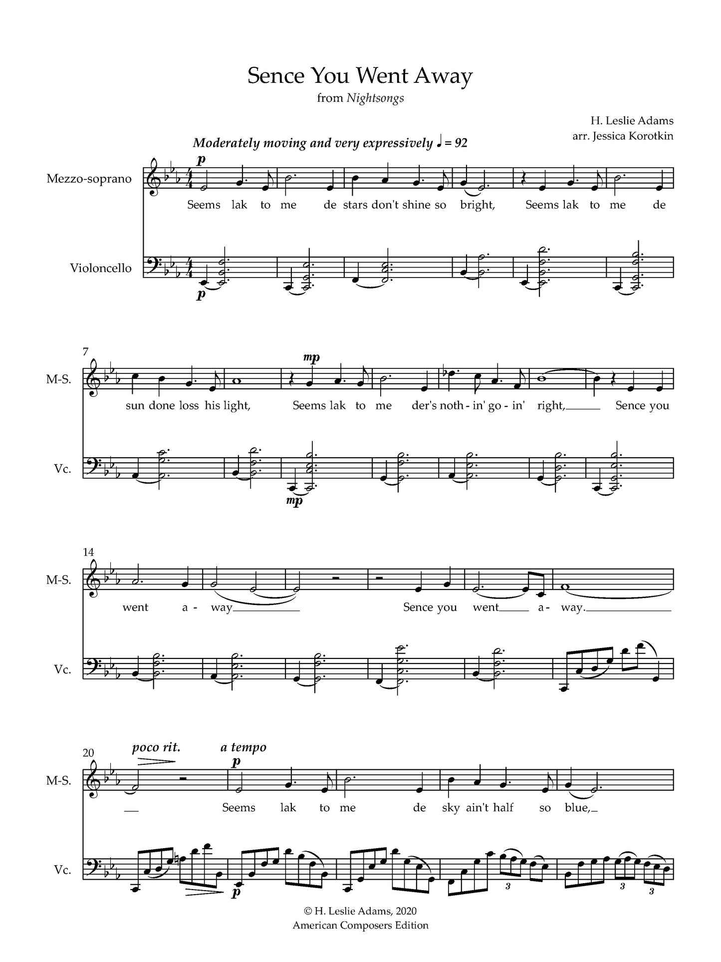 NIGHTSONGS: Sence You Went Away