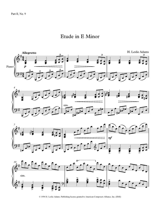 Etude in E Minor (Part II, No. 9)