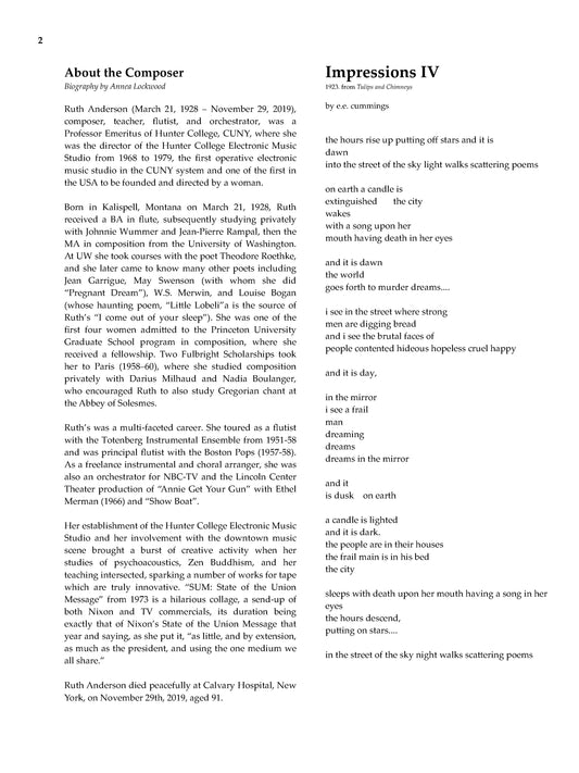 Impression IV for Soprano, Flute, and String Orchestra