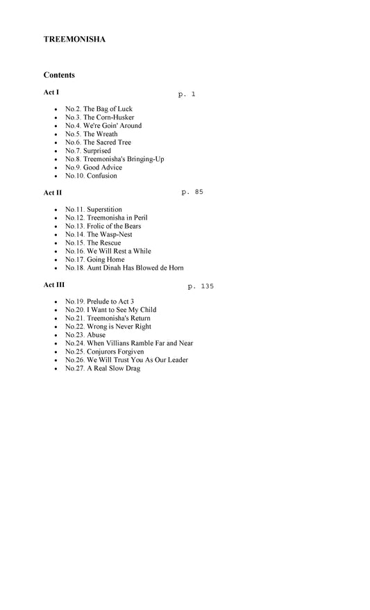 Treemonisha: Full Score
