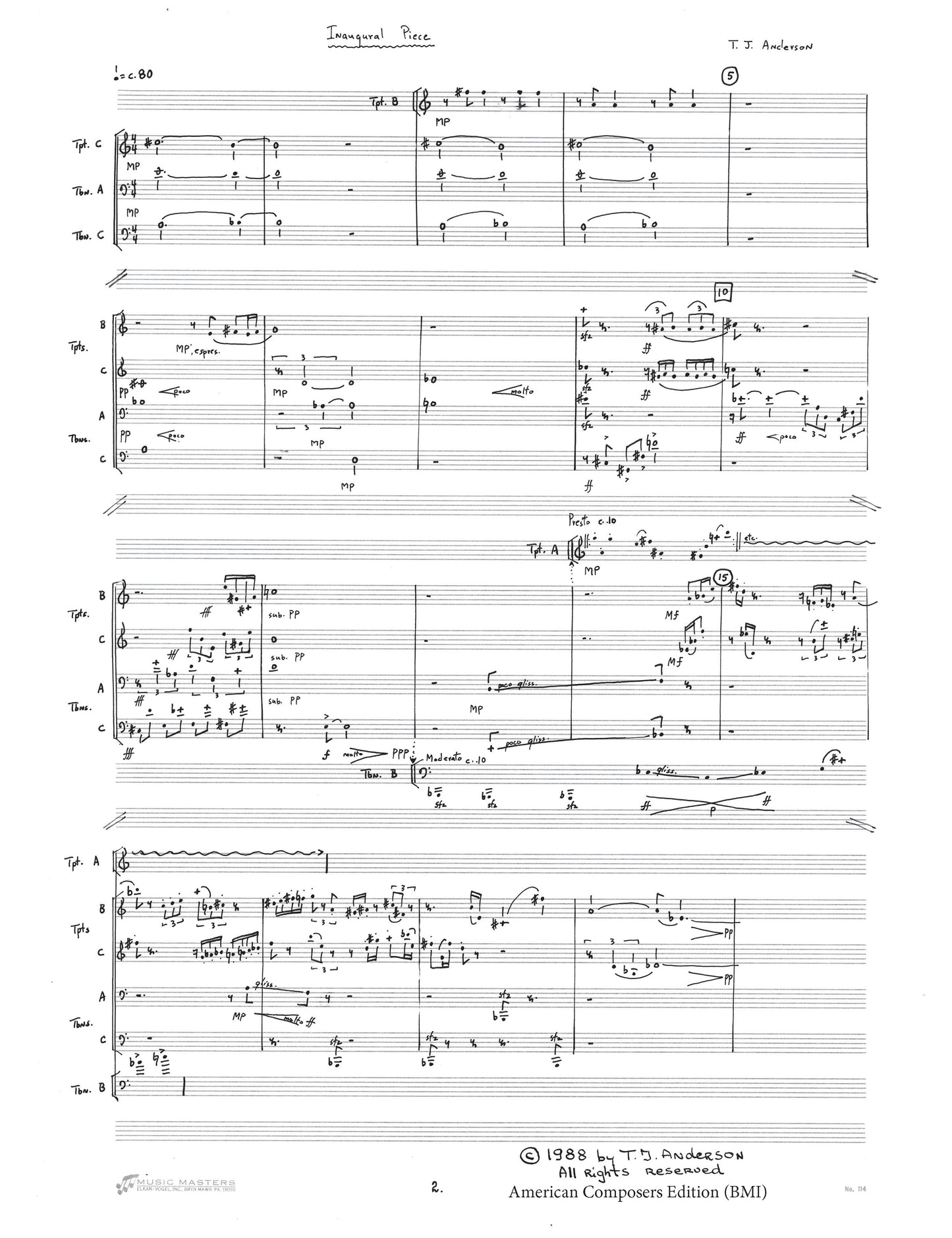 INAUGURAL PIECE for 3 Tpt, 3 Tbn