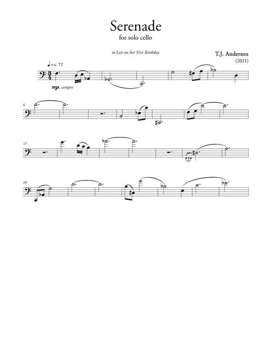 Serenade for Solo Cello