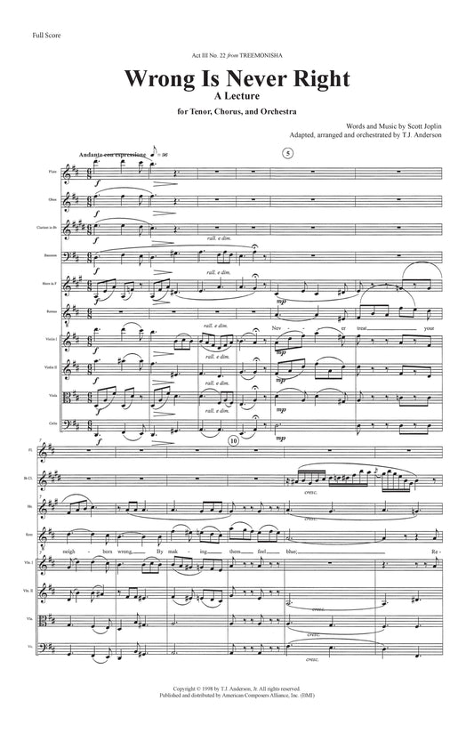 Wrong Is Never Right (from Treemonisha)