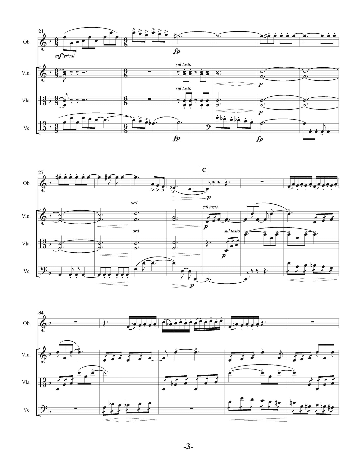 Rhapsody for Oboe and String Trio
