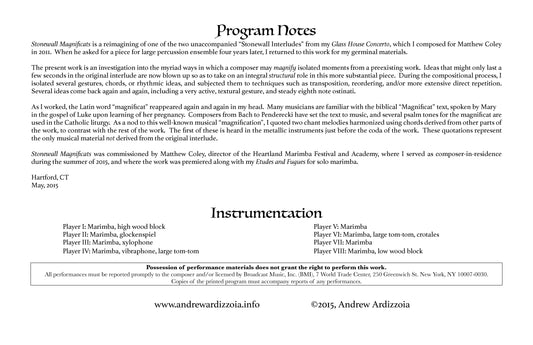 STONEWALL MAGNIFICATS