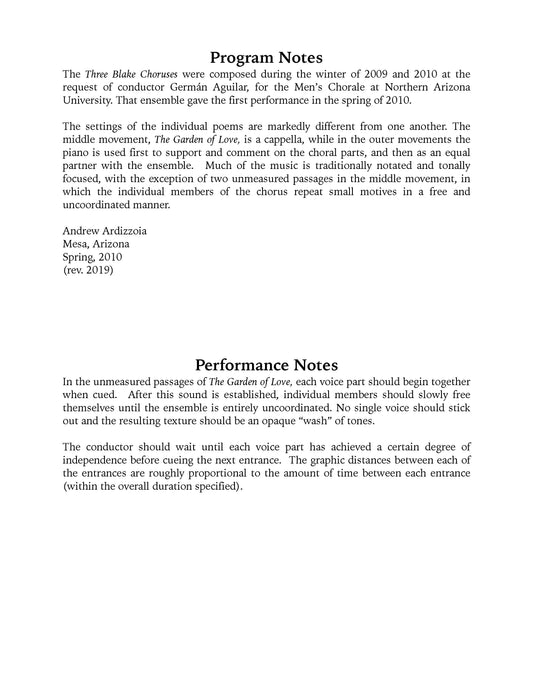 Three Blake Choruses