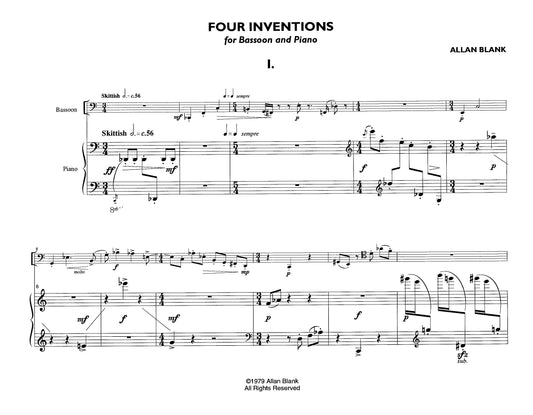 FOUR INVENTIONS for bassoon and piano