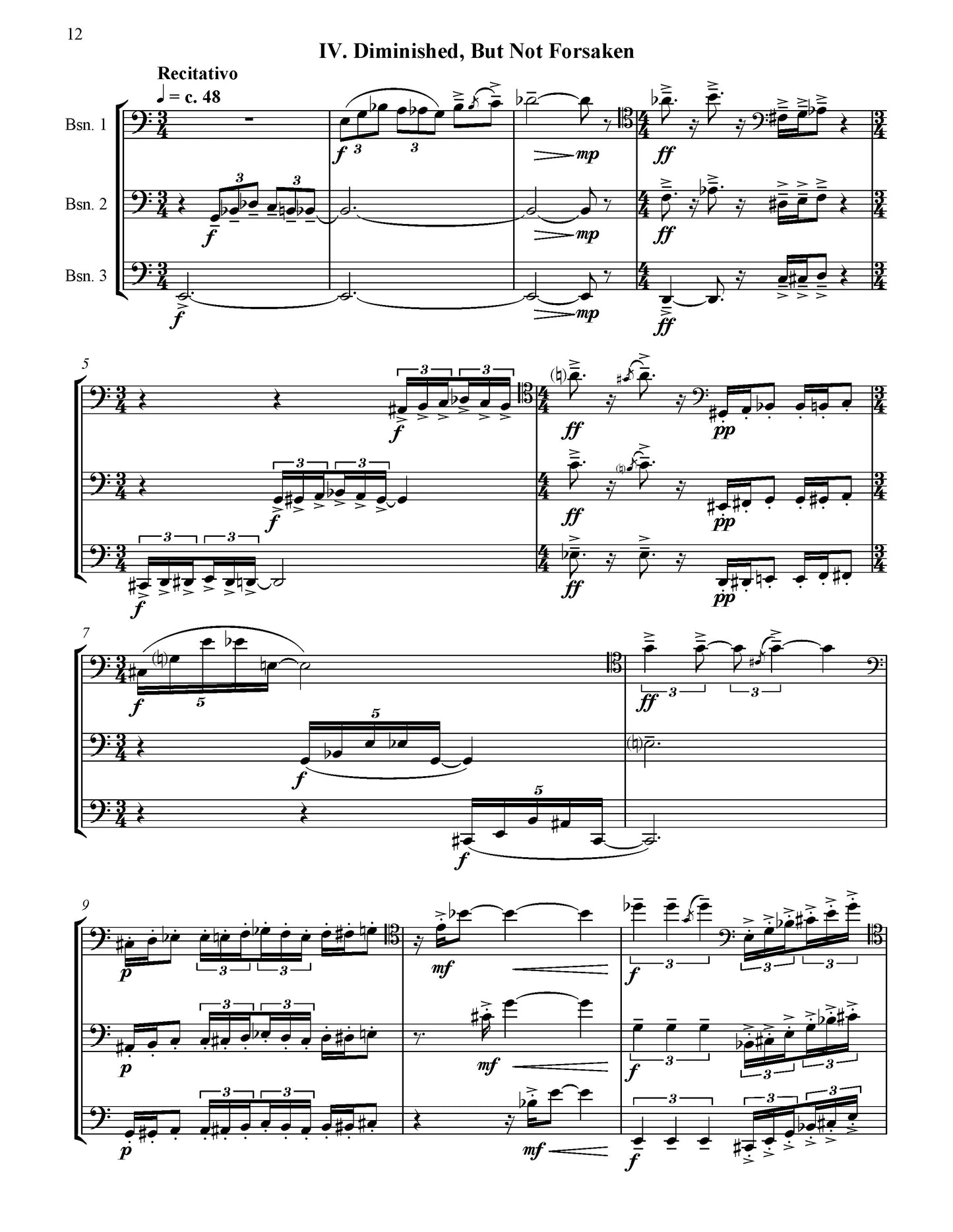 FOUR TRIADIC PORTRAITS FOR THREE BASSOONS