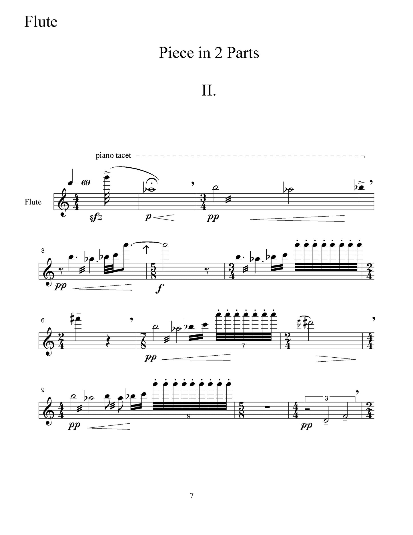 PIECE IN TWO PARTS FOR FLUTE AND HARPSICHORD