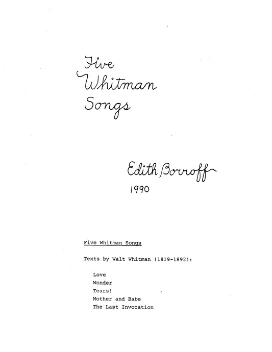 Five Whitman Songs