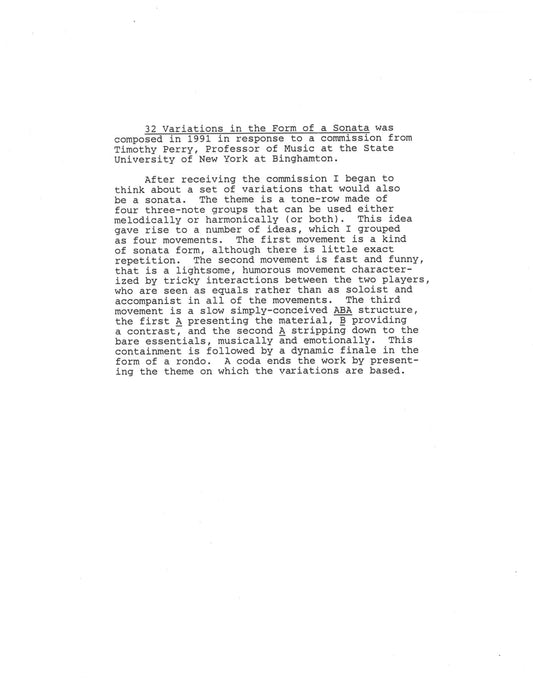 THIRTY-TWO VARIATIONS IN THE FORM OF A SONATA