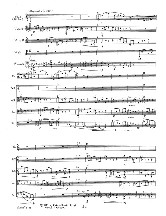 Quintet For Oboe Or Saxophone And Strings