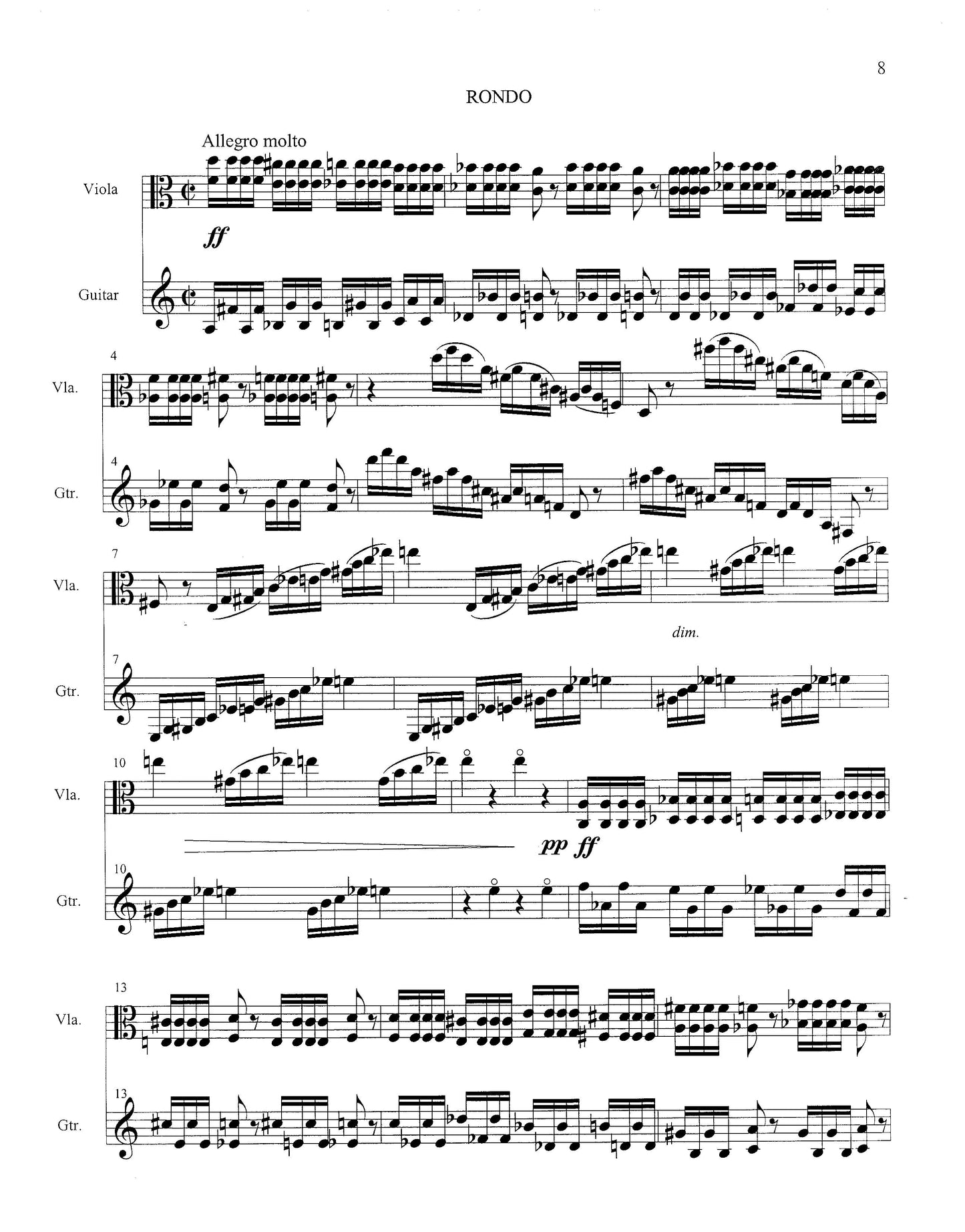 Four Miniatures for Viola and Guitar
