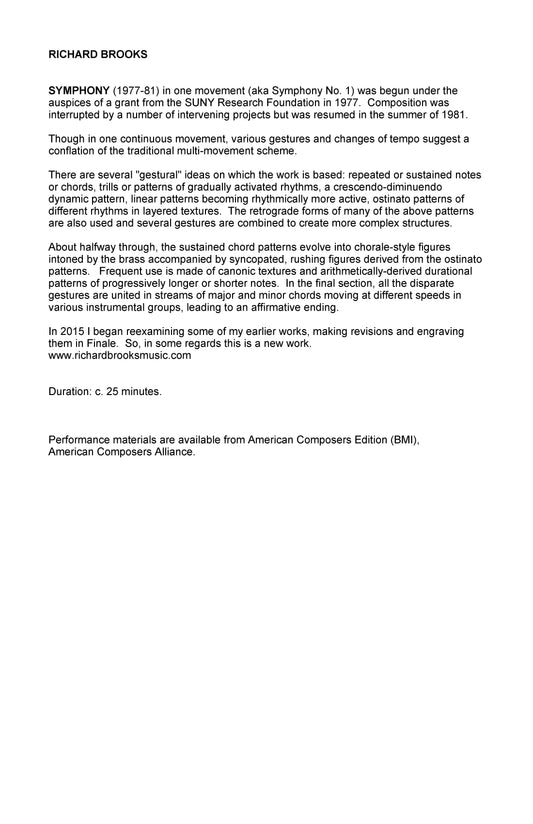 Symphony In 1 Movement