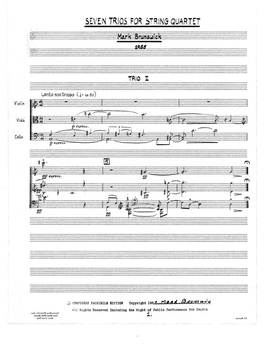 Seven Trios for String Quartet