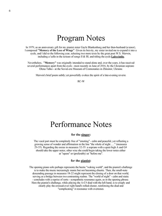 Memory Of The Loss Of Wings (From Labyrinths)