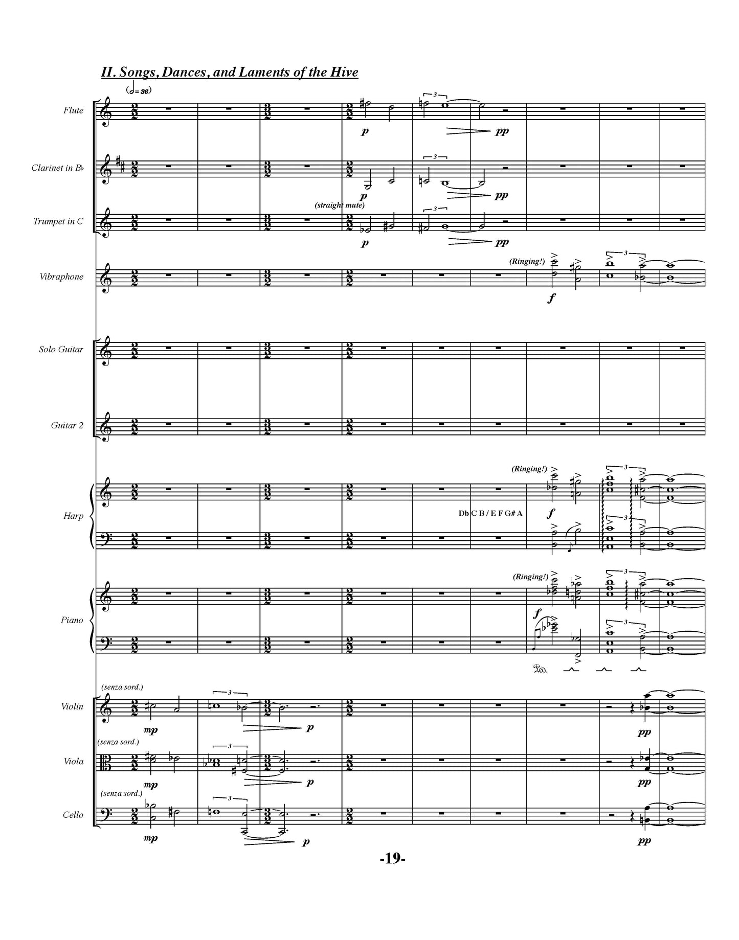 Chamber Concerto For Guitar And 10 Instruments, "The Calm Bee In The Busy Hive"