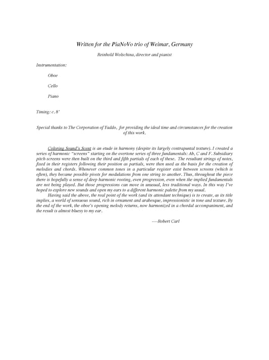 Coloring Sound's Scent