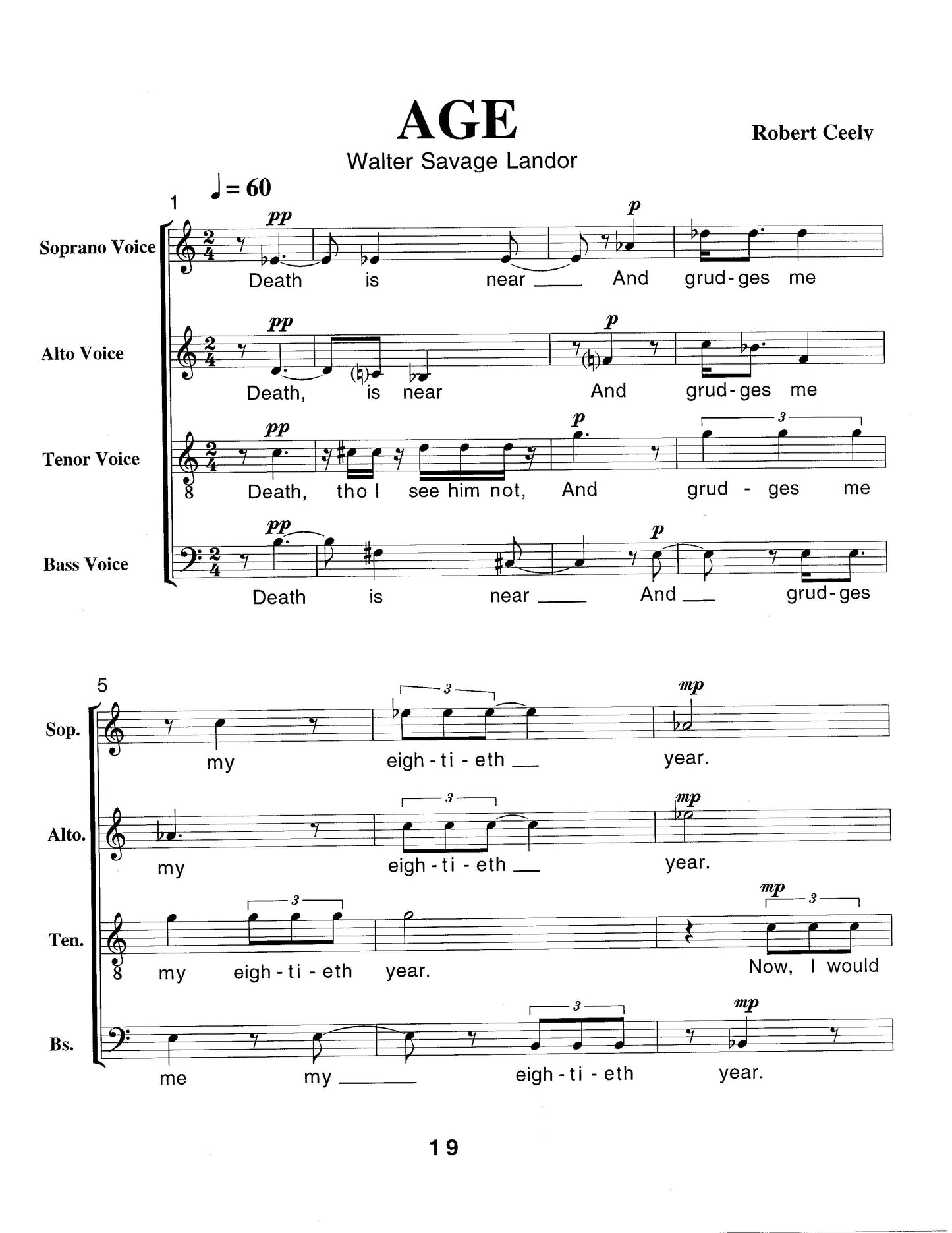 Five Contemplative Pieces For Mixed Chorus