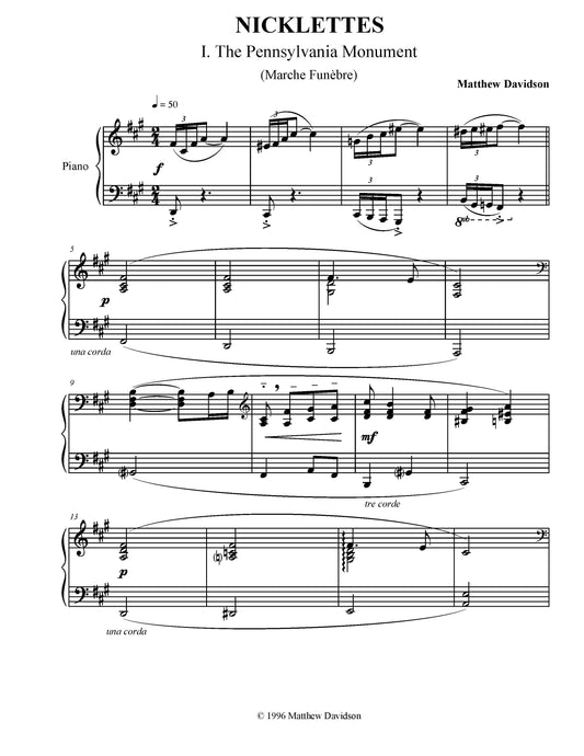 Nicklettes For Solo Piano