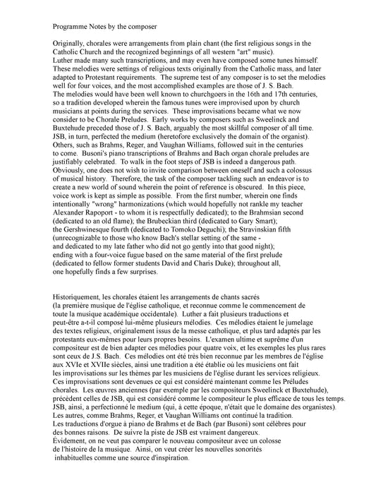 Six Chorale Preludes