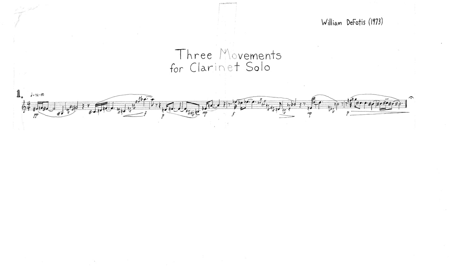Three Movements For Clarinet Solo