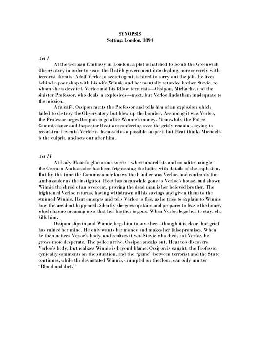 The Secret Agent - Opera In Two Acts