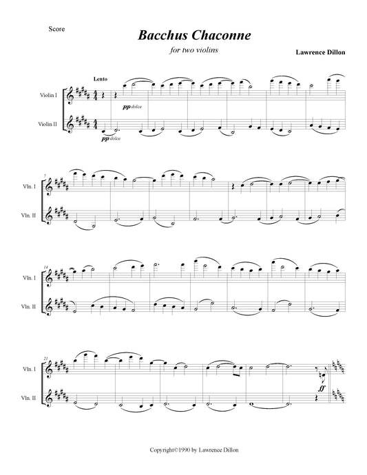 Bacchus Chaconne 2 - for Two Violins
