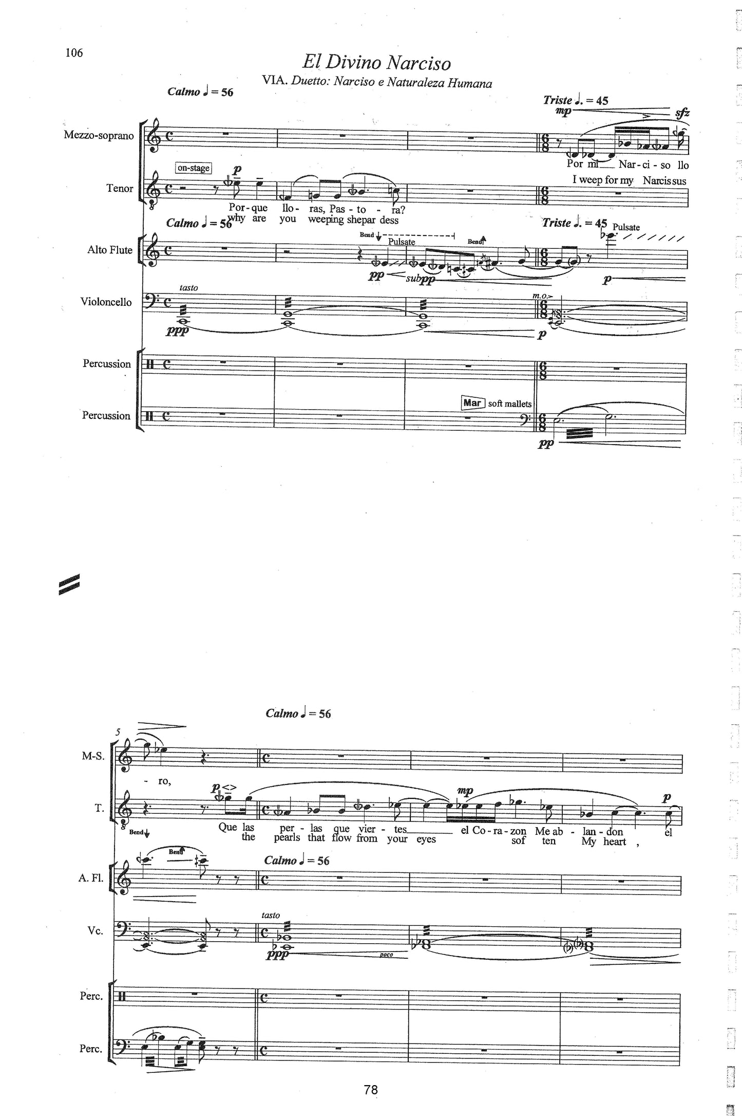 El Divino Narciso - Cantata, Concert Version