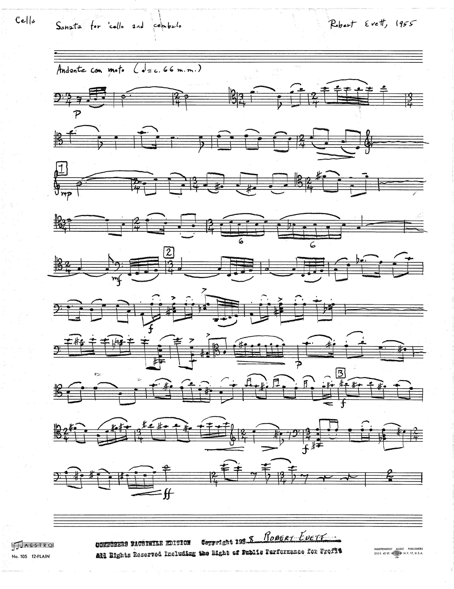 Sonata for Cello and Cembalo