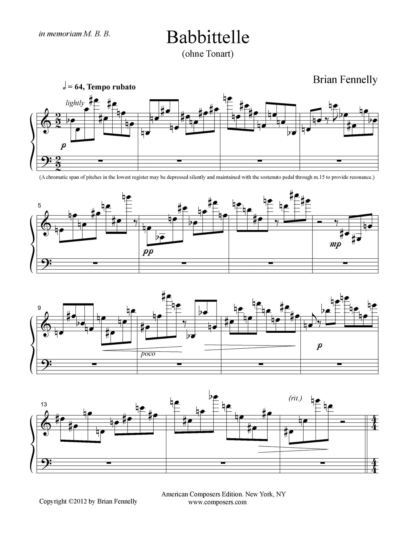 Babbittelle (Ohne Tonart)