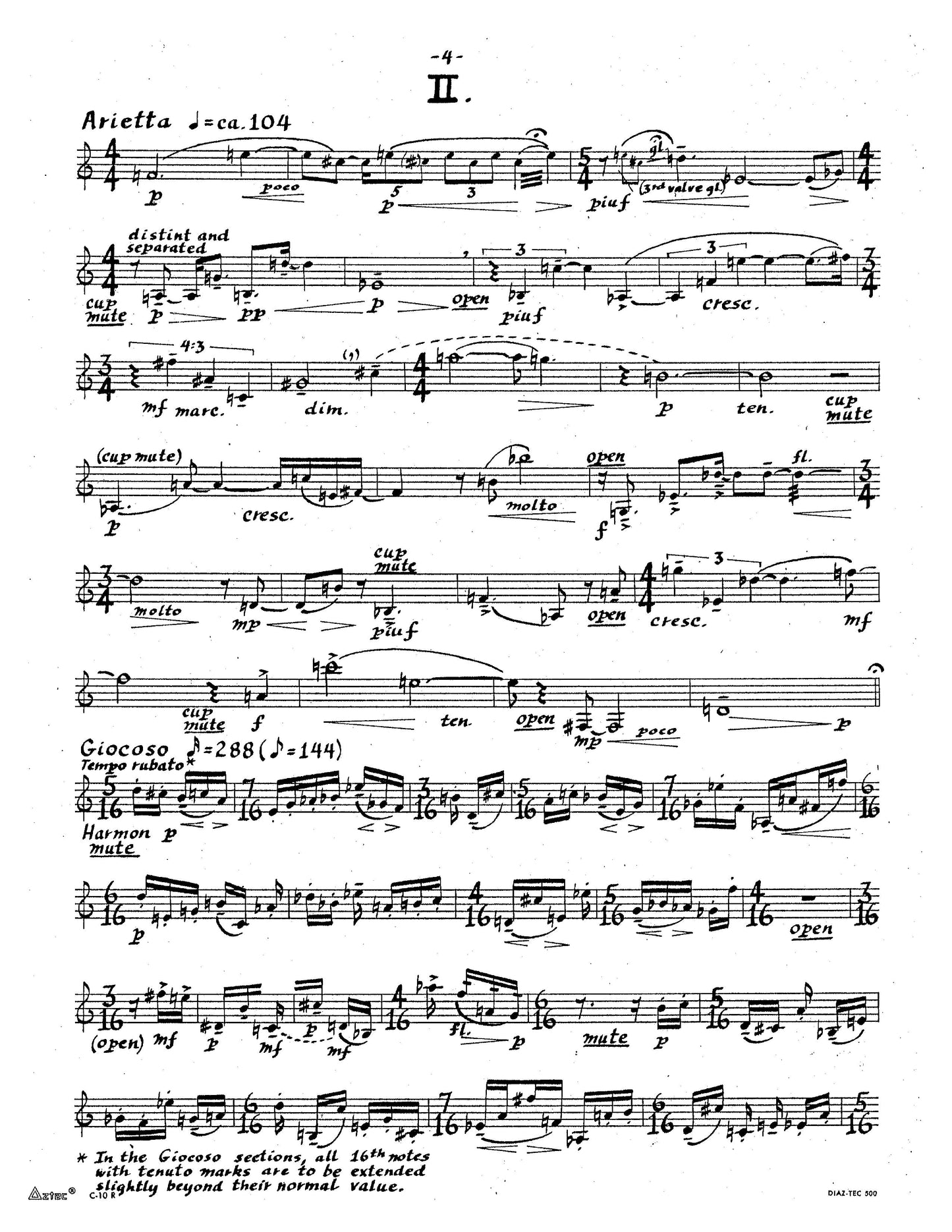 Tesserae VI - Scoria -For Solo Trumpet