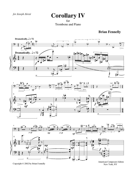 Corollary IV For Trombone And Piano