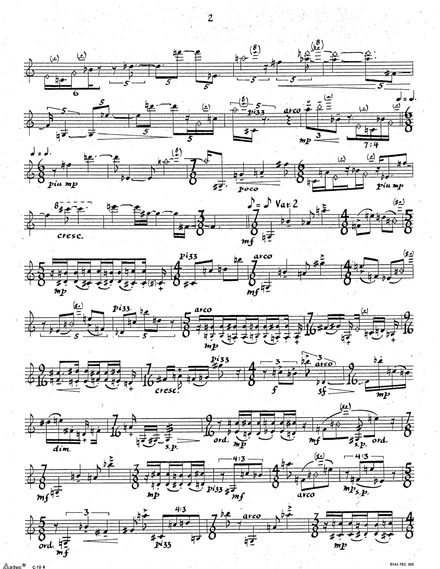 Divisions For Solo Violin