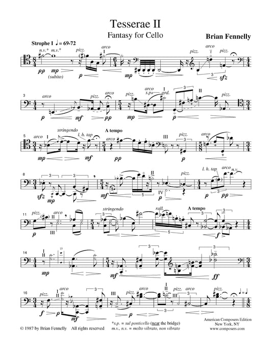 Tesserae II, Fantasy For Cello