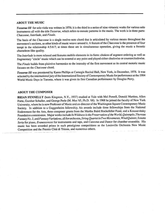 Tesserae III For Viola