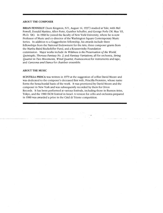 Scintilla Prisca For Cello And Piano