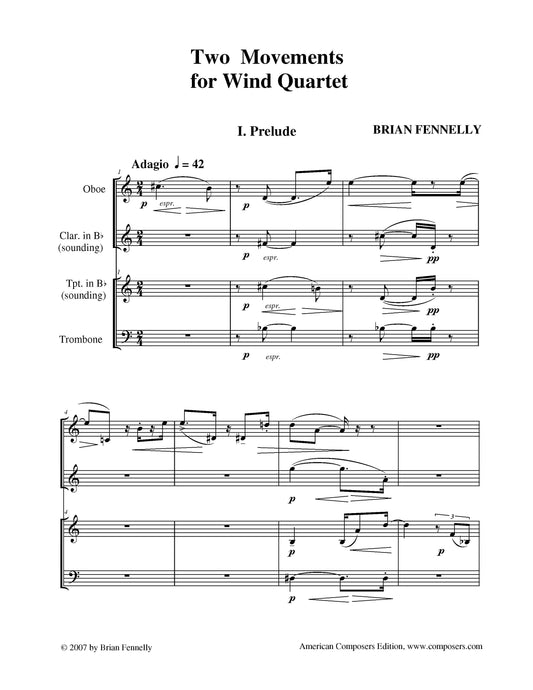 Two Movements For Wind Quartet