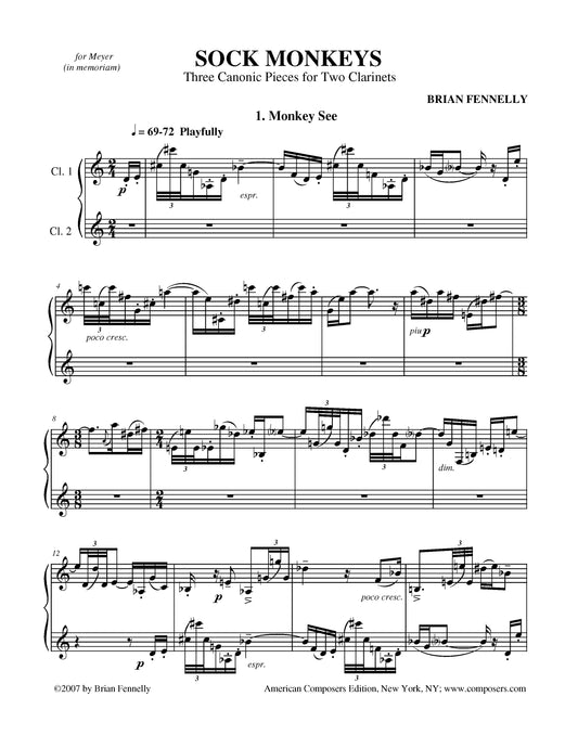 Sock Monkeys for Two Clarinets