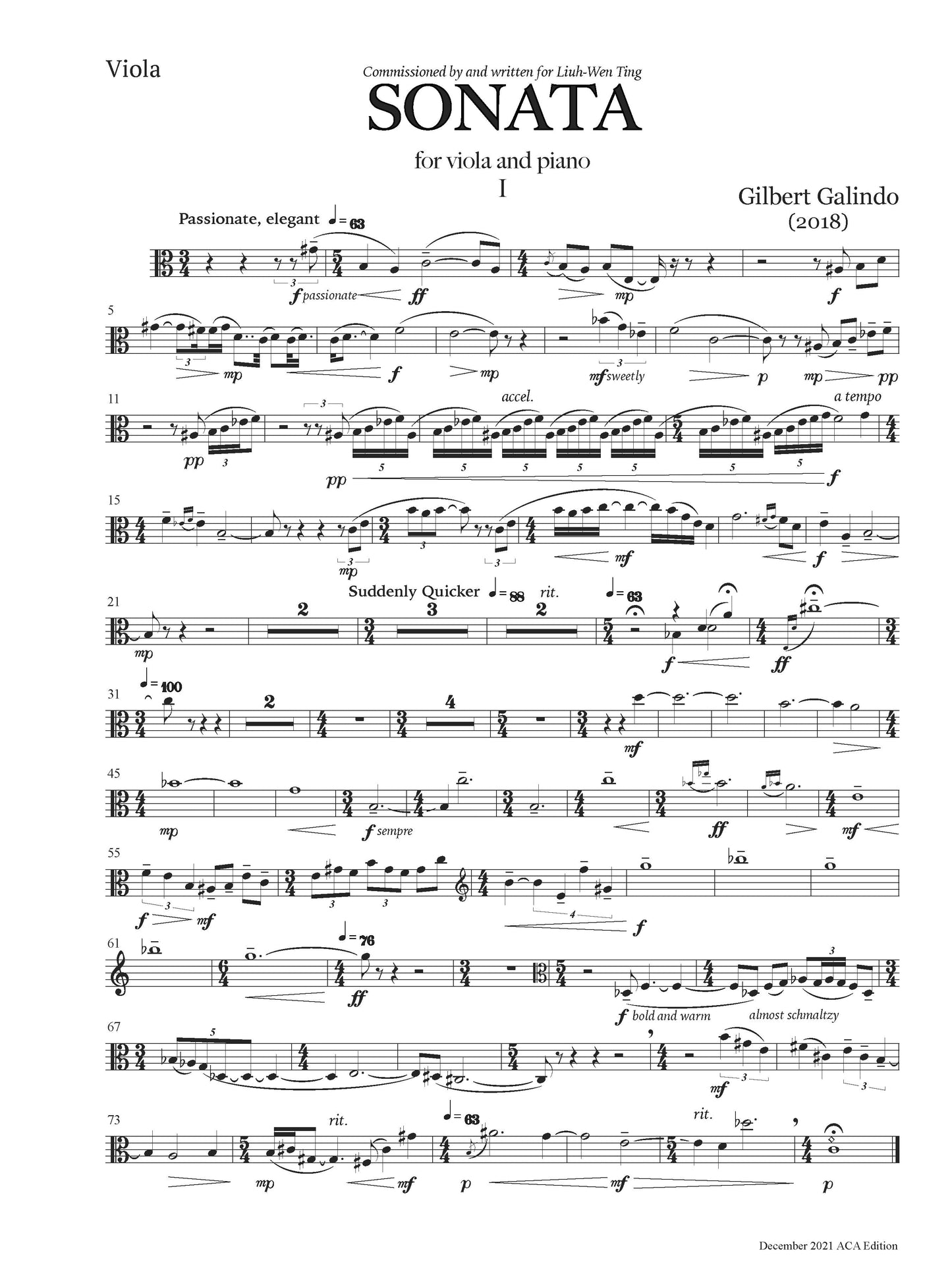 Sonata for Viola and Piano