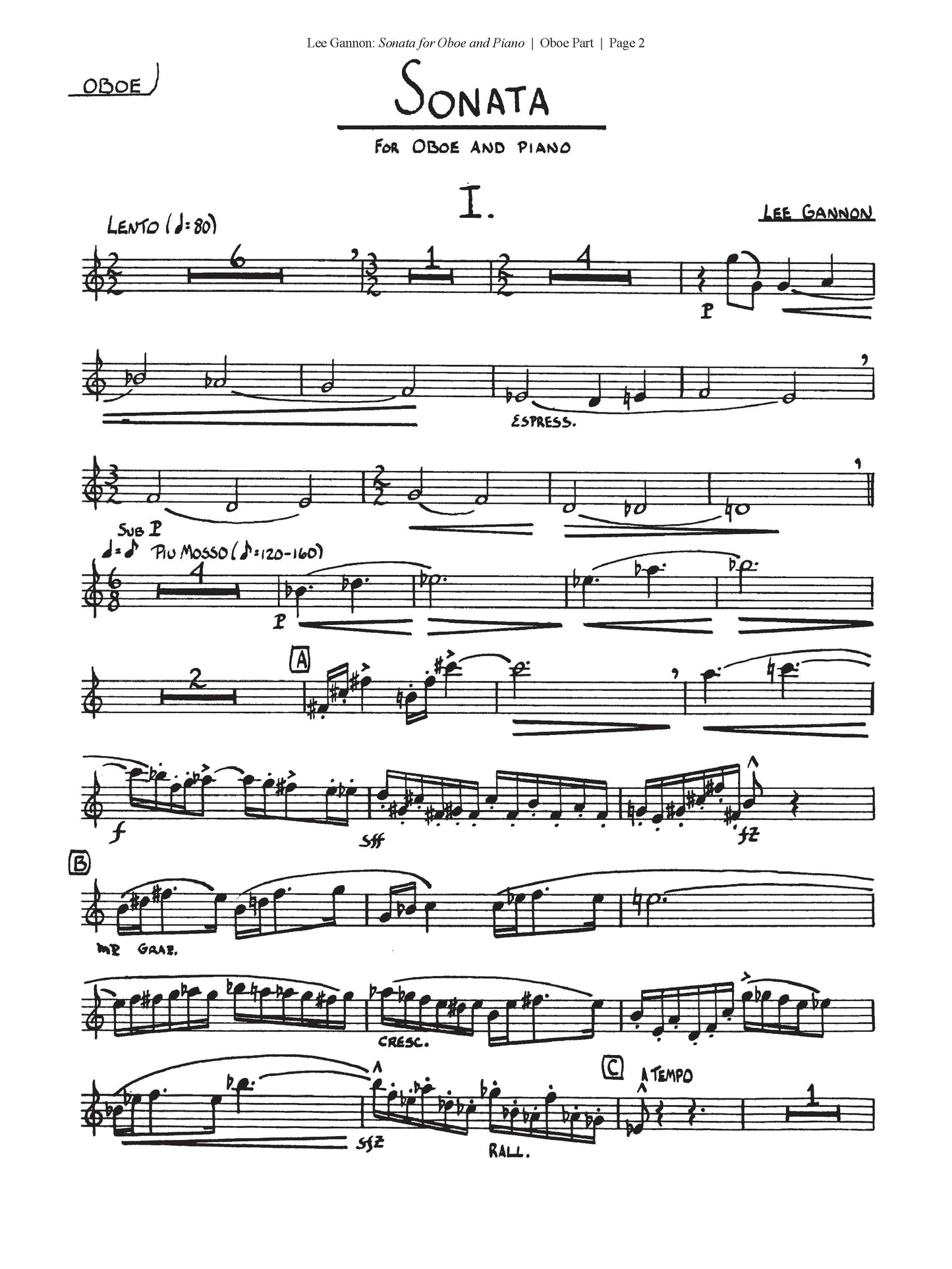 SONATA FOR OBOE & PIANO