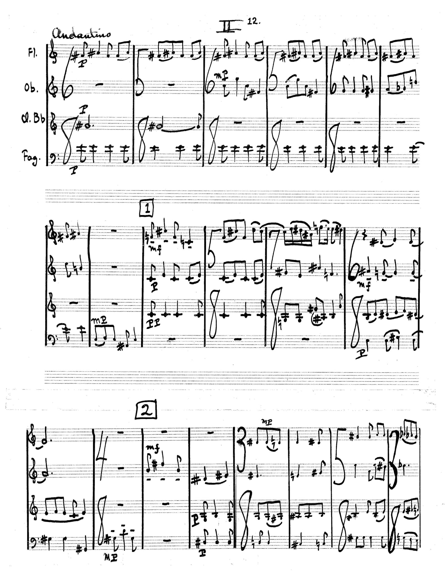 DIVERTIMENTO for Wind Quartet