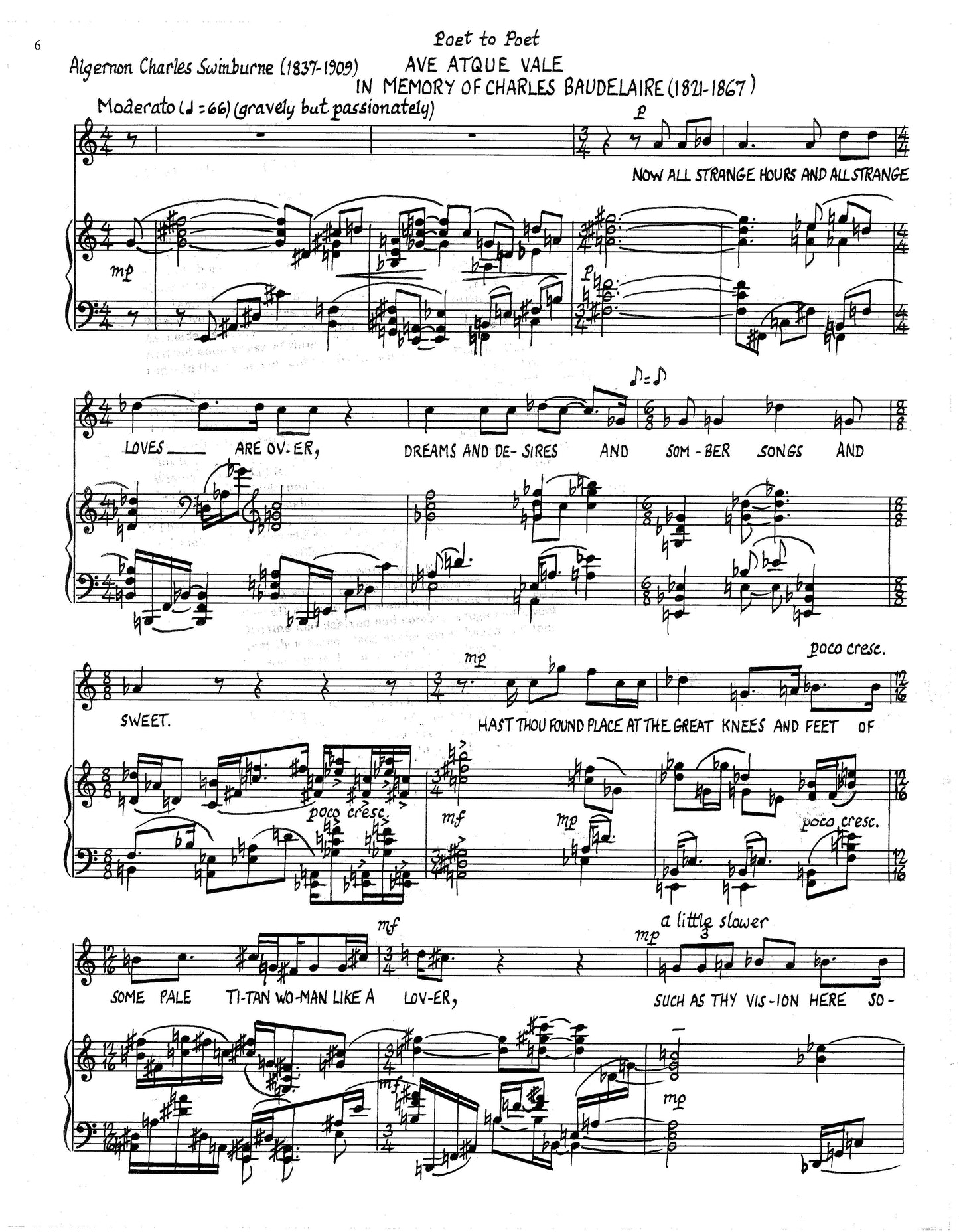 POET TO POET Song Cycle for High Voice and Piano