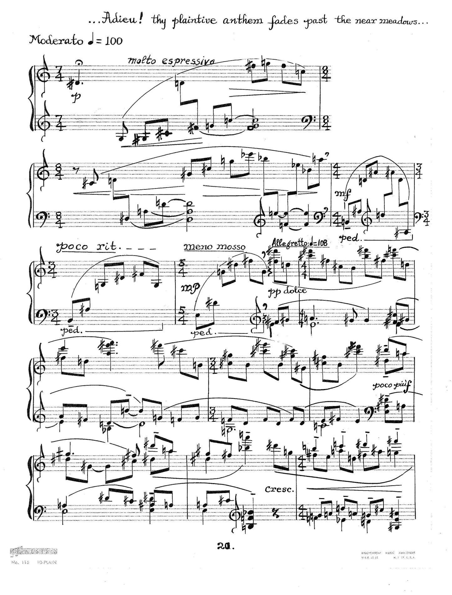 OF SHADOWS NUMBERLESS (Suite)