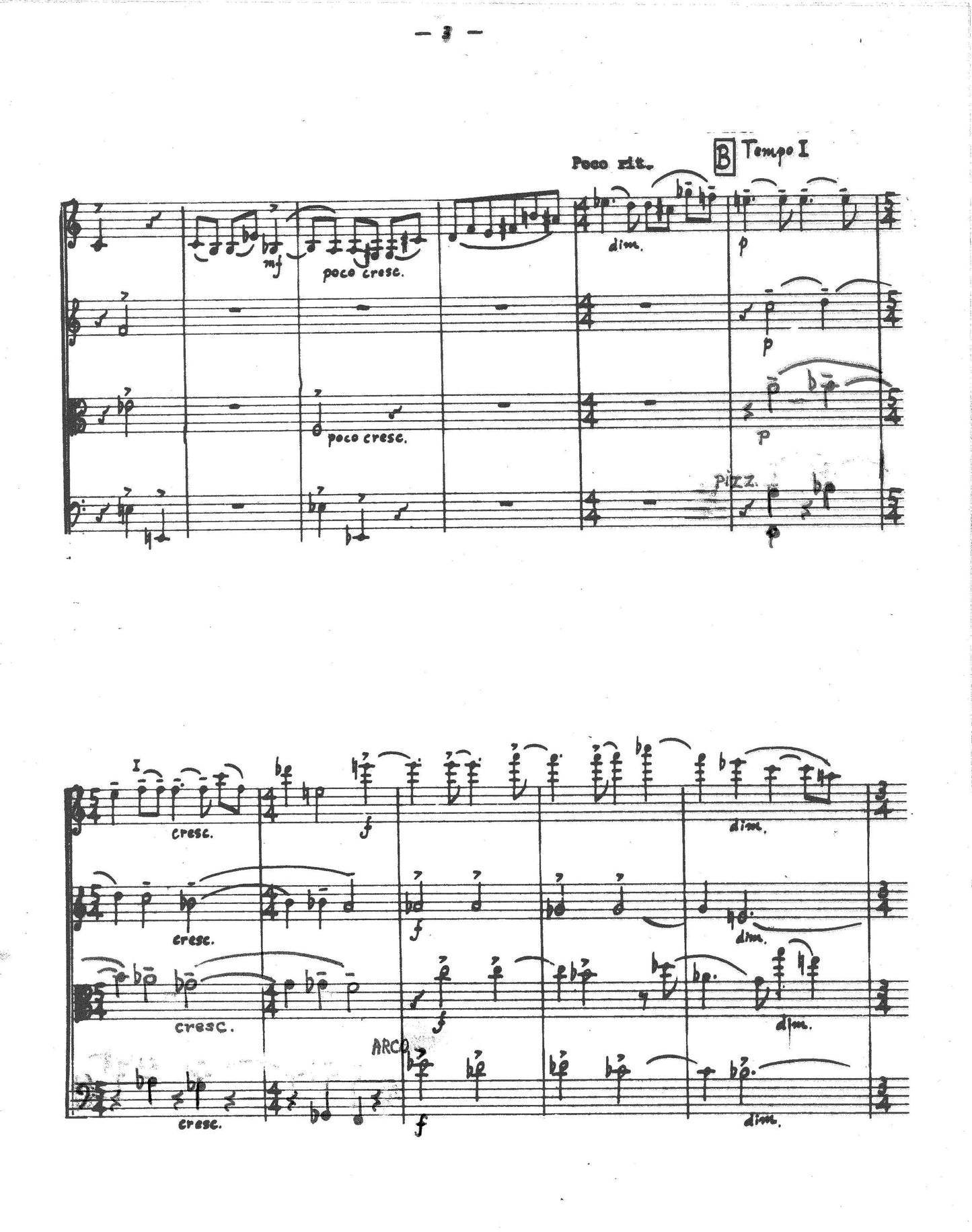 LYRIC PIECE (for string quartet)